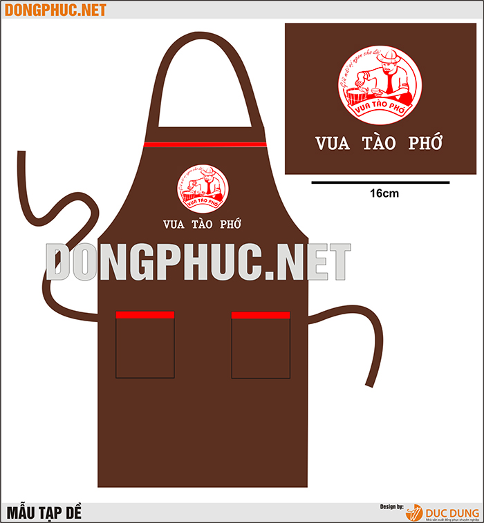 May tạp dề Quán Vua Tào Phớ | May tap de dong phuc